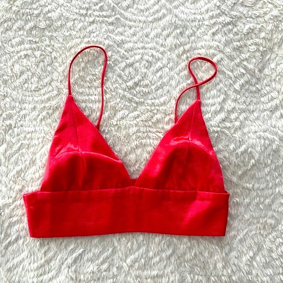 Bright Orange ‘Satin’ Bralette Sz S by Rehab - Picture 1 of 3